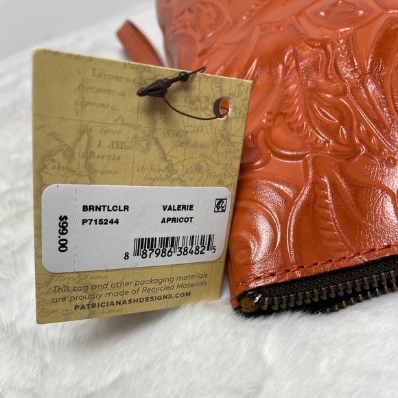 PATRICIA NASH Valerie Apricot Leather Foldover Wristlet‎ Bag NWT - Picture 7 of 7